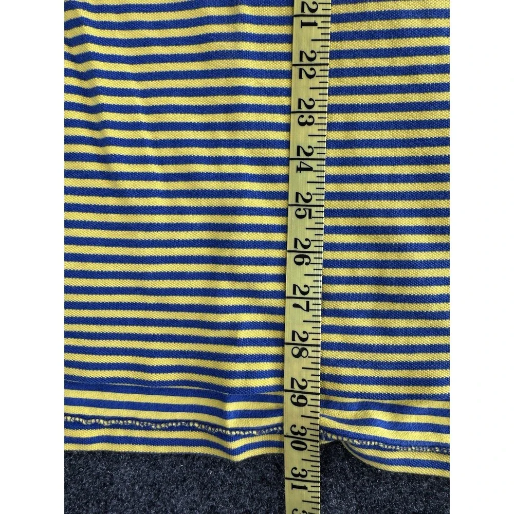 Polo Ralph Lauren Striped Polo Shirt XL Blue Yellow Pony Logo Cotton